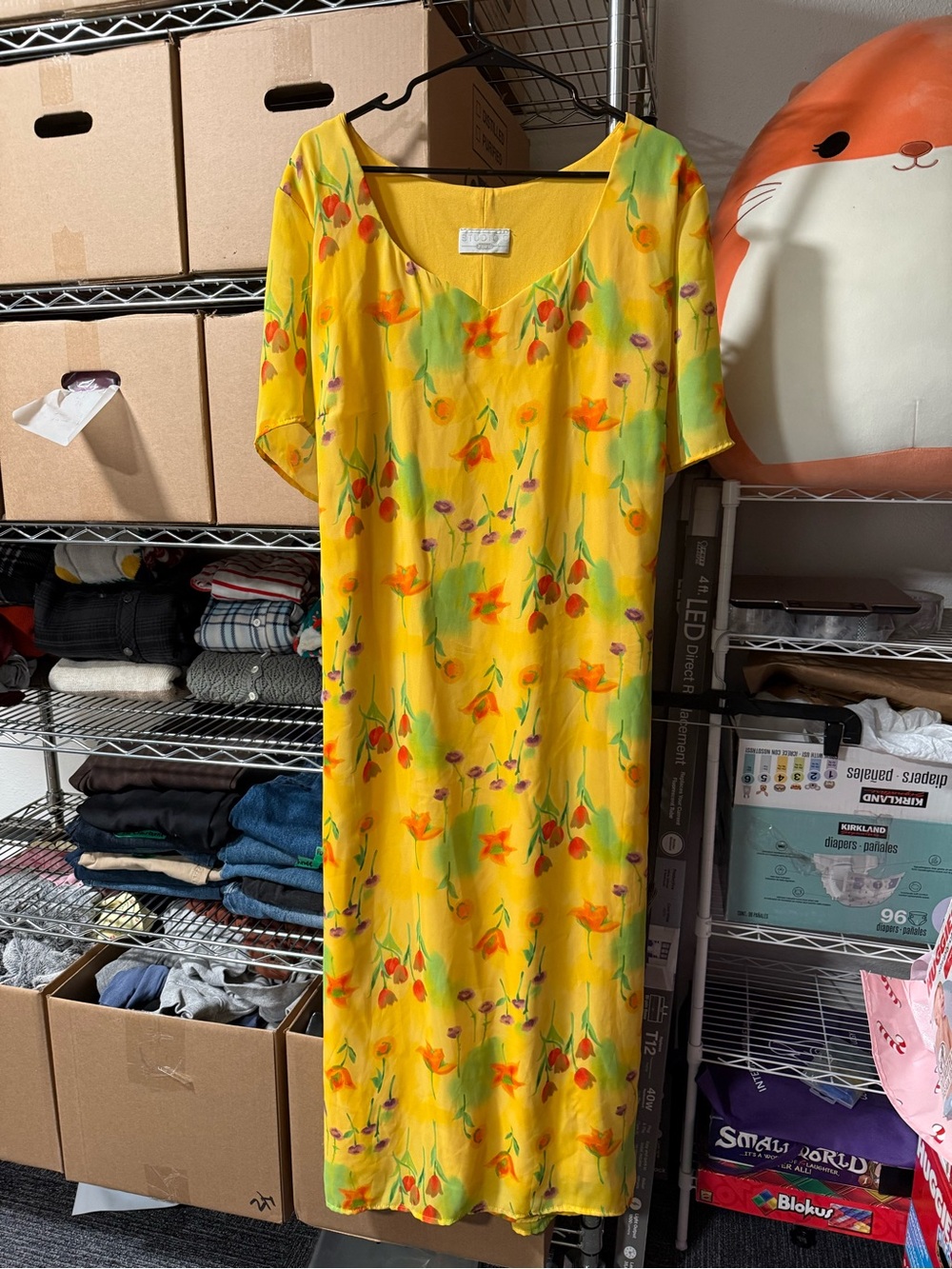 Studio C Bright Yellow Floral Maxi Dress